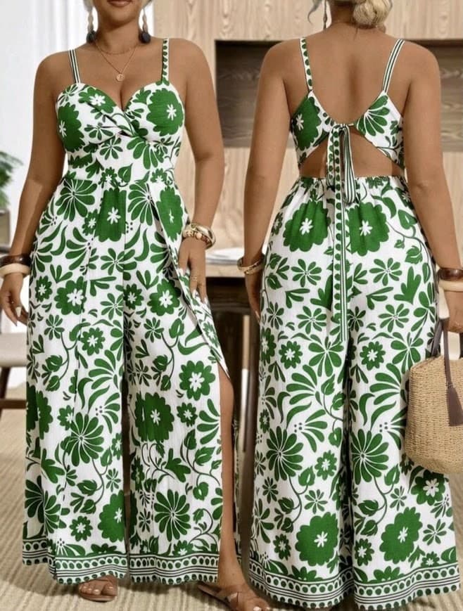Green Floral Jumpsuit