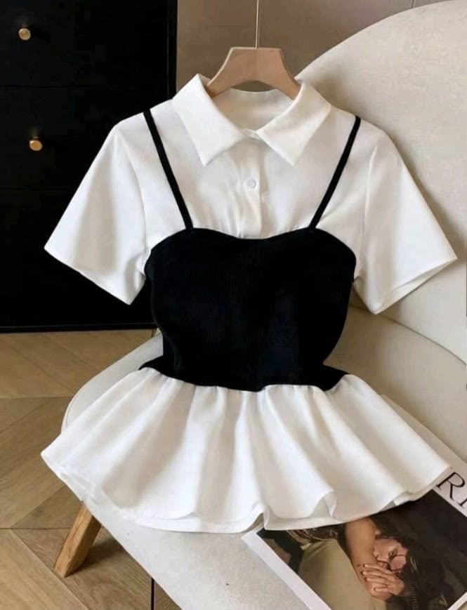 Black and White Layered Top