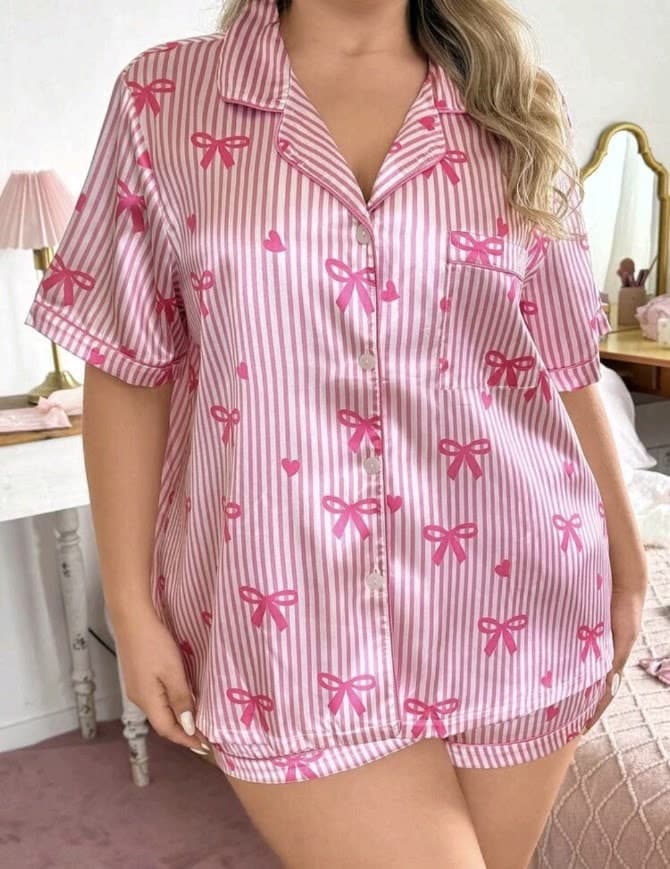 Pink Bow Pajama Set