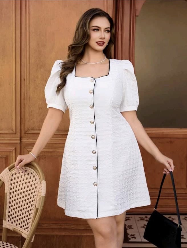 Black and White Textured Dress