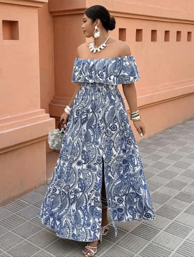 Blue Paisley Maxi Dress